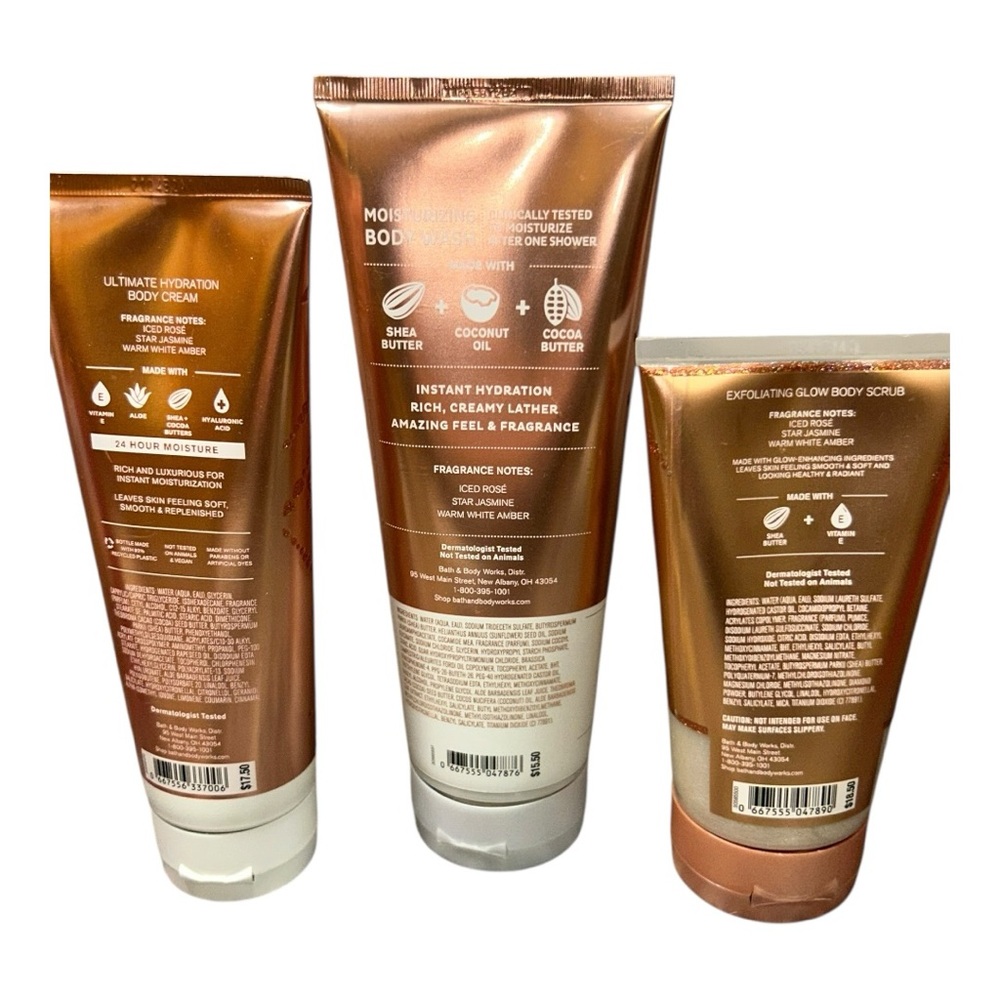 Bath & Body Works PURE WONDER Deluxe Set Body Cream, Wash Exfoliating Full Size - Picture 2 of 2
